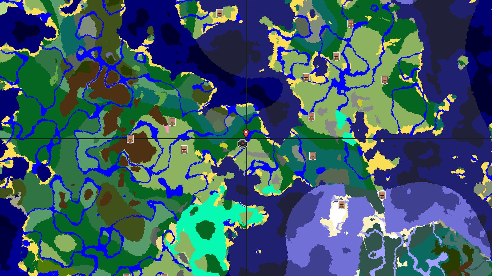 Windswept Hills and Plains with Nearby Rivers — Minecraft seed preview