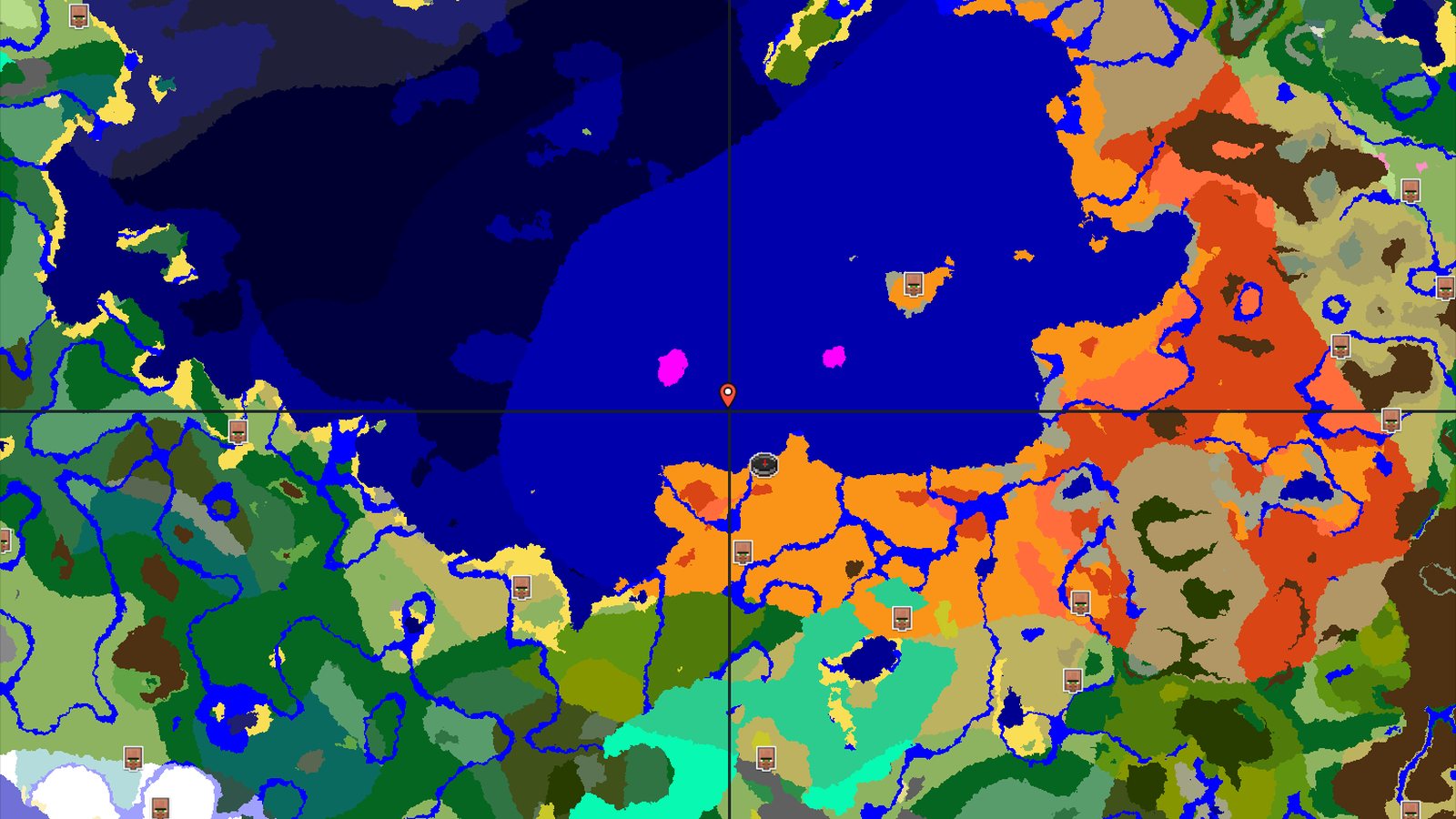Mushroom Fields and Badlands Near Warm Ocean Spawn — Minecraft seed preview