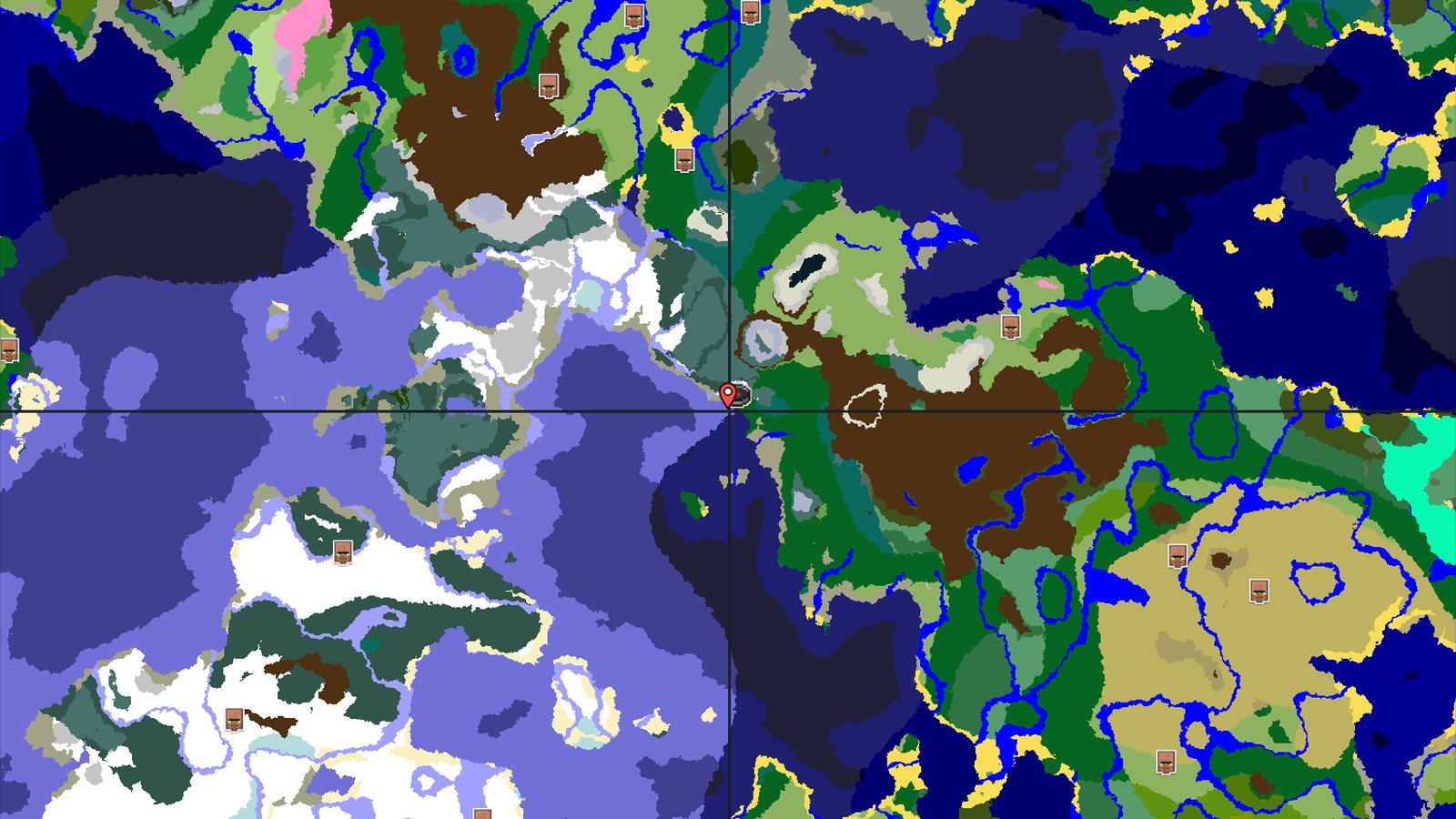 Frozen Peaks and Coastal Forests Near Spawn — Minecraft seed preview
