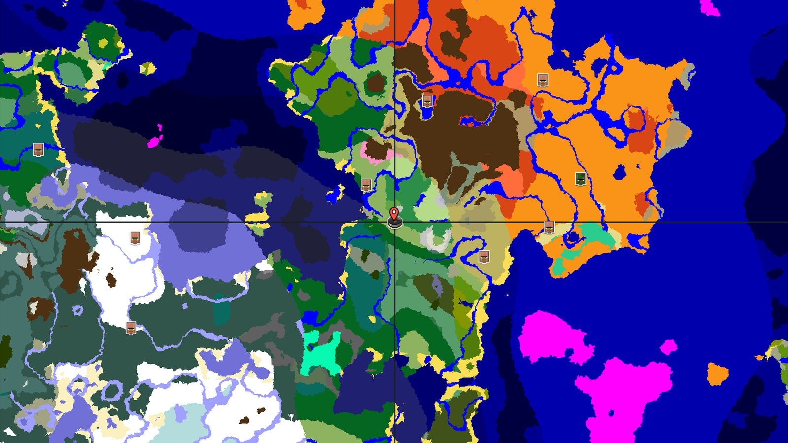 A Central Plains Spawn with Nearby Snowy Slopes — Minecraft seed preview