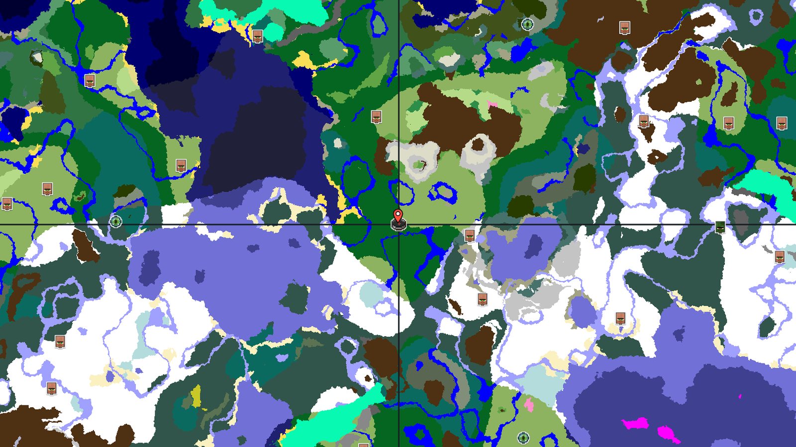 Ocean Monument with Snowy Peaks and Taiga — Minecraft seed preview