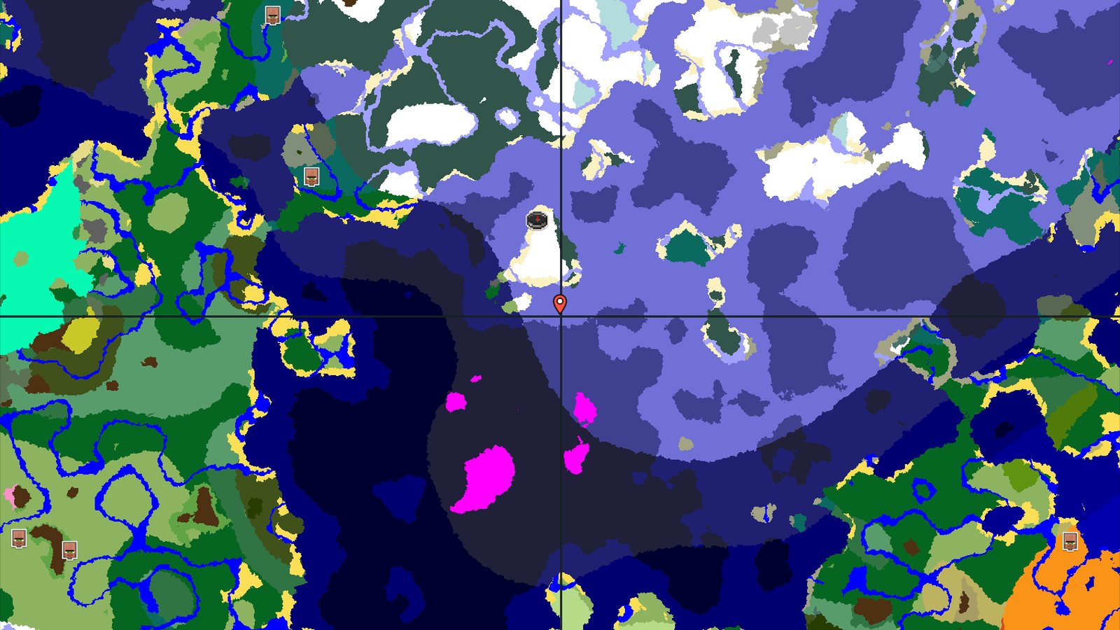 Spawn in a Snowy Expanse with a Mushroom Fields Nearby — Minecraft seed preview