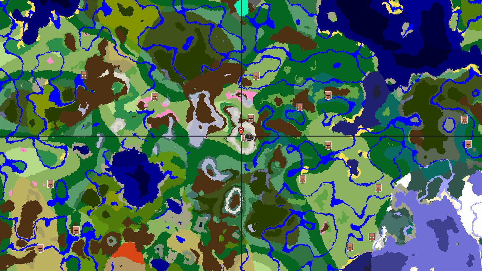 Snowy Peaks and Plains with a Nearby Village — Minecraft seed preview