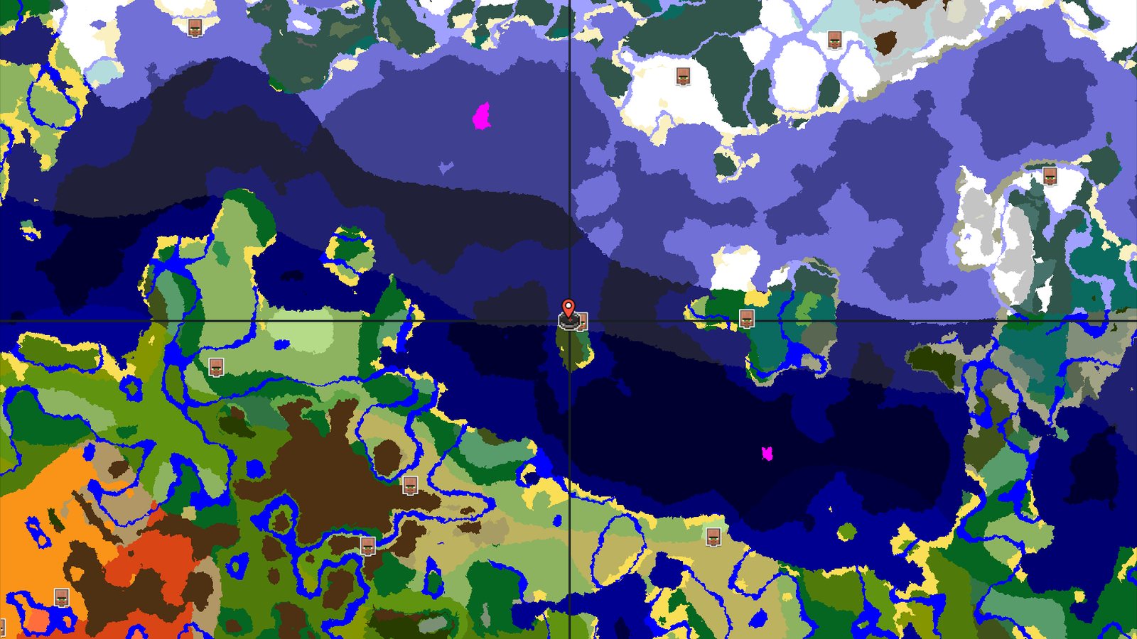 An Island Taiga Start with Nearby Structures — Minecraft seed preview