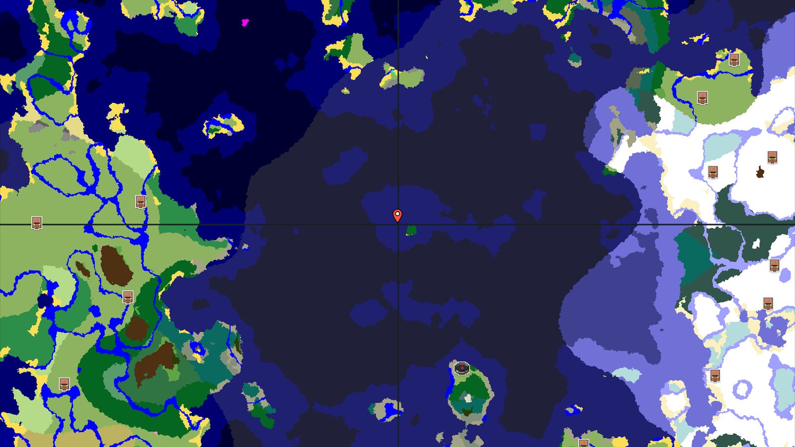 A Shoreline Start with Nearby Structures and Peaks — Minecraft seed preview