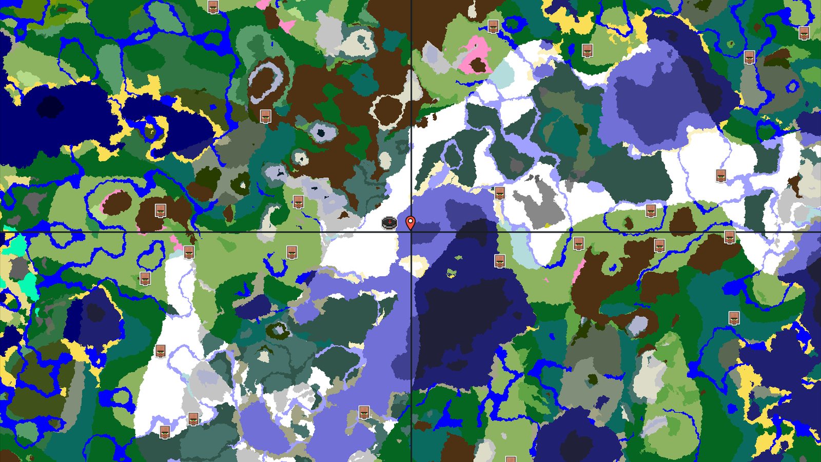 Frozen Peaks and Mineshaft Start — Minecraft seed preview