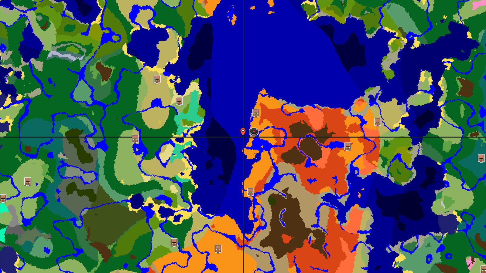Ocean, Desert, and Badlands Near a Coastal Spawn — Minecraft seed preview