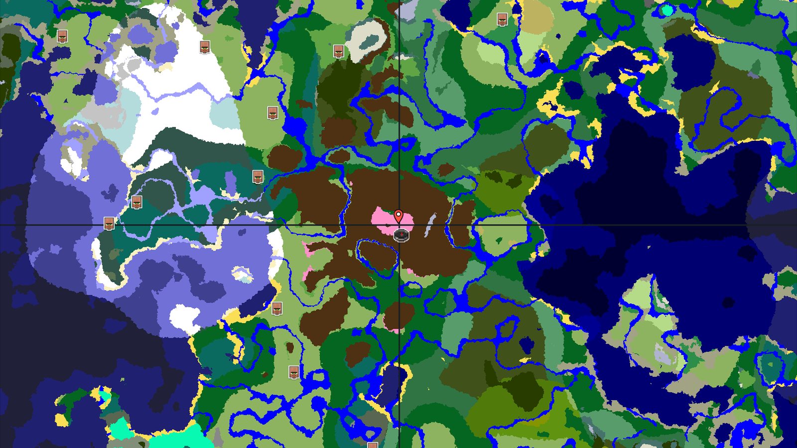 Cherry Grove Spawn with Nearby Ancient City and Frozen Peaks — Minecraft seed preview
