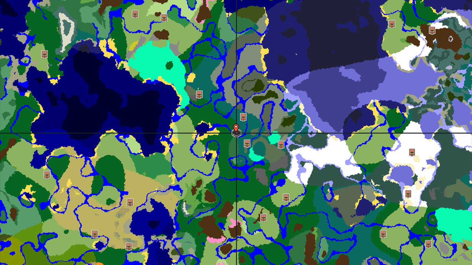 Forest and Taiga with Nearby Village and Mineshaft — Minecraft seed preview