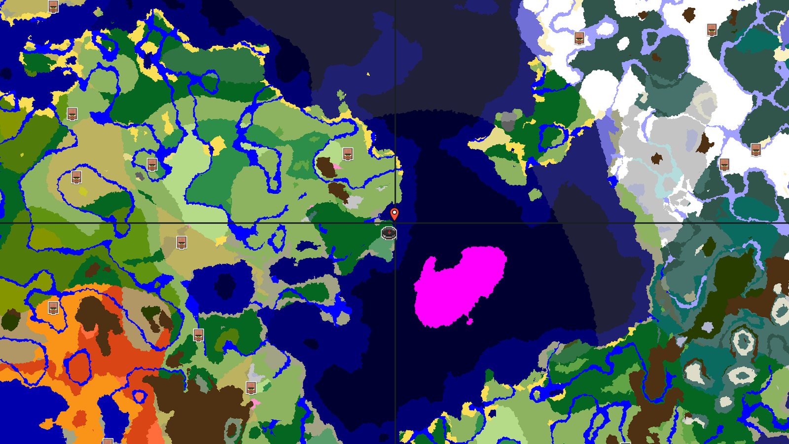 Ocean Monument and Mushroom Fields Near Birch Forest — Minecraft seed preview
