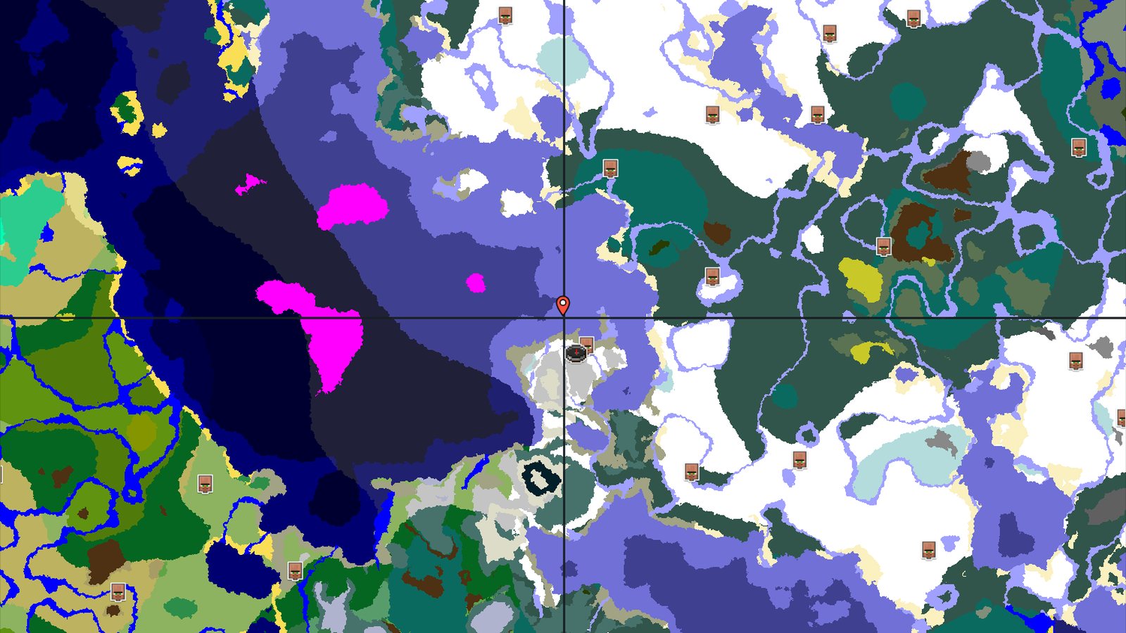 Frozen Ocean Spawn with Nearby Village — Minecraft seed preview