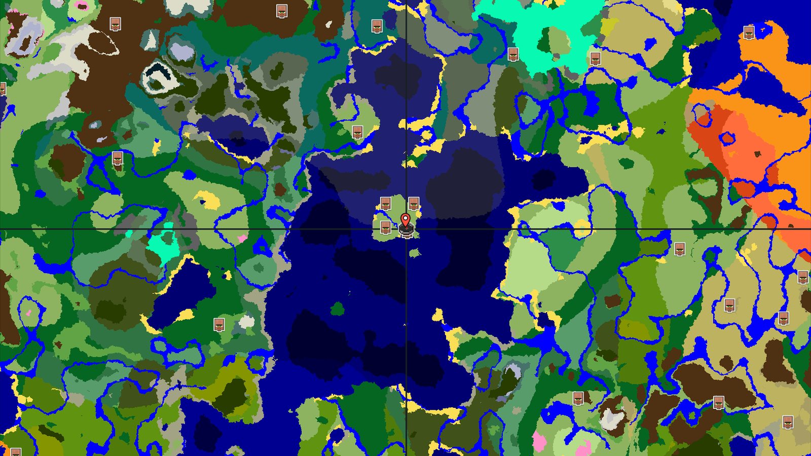 Island Spawn with a Close Village and Distant Peaks — Minecraft seed preview
