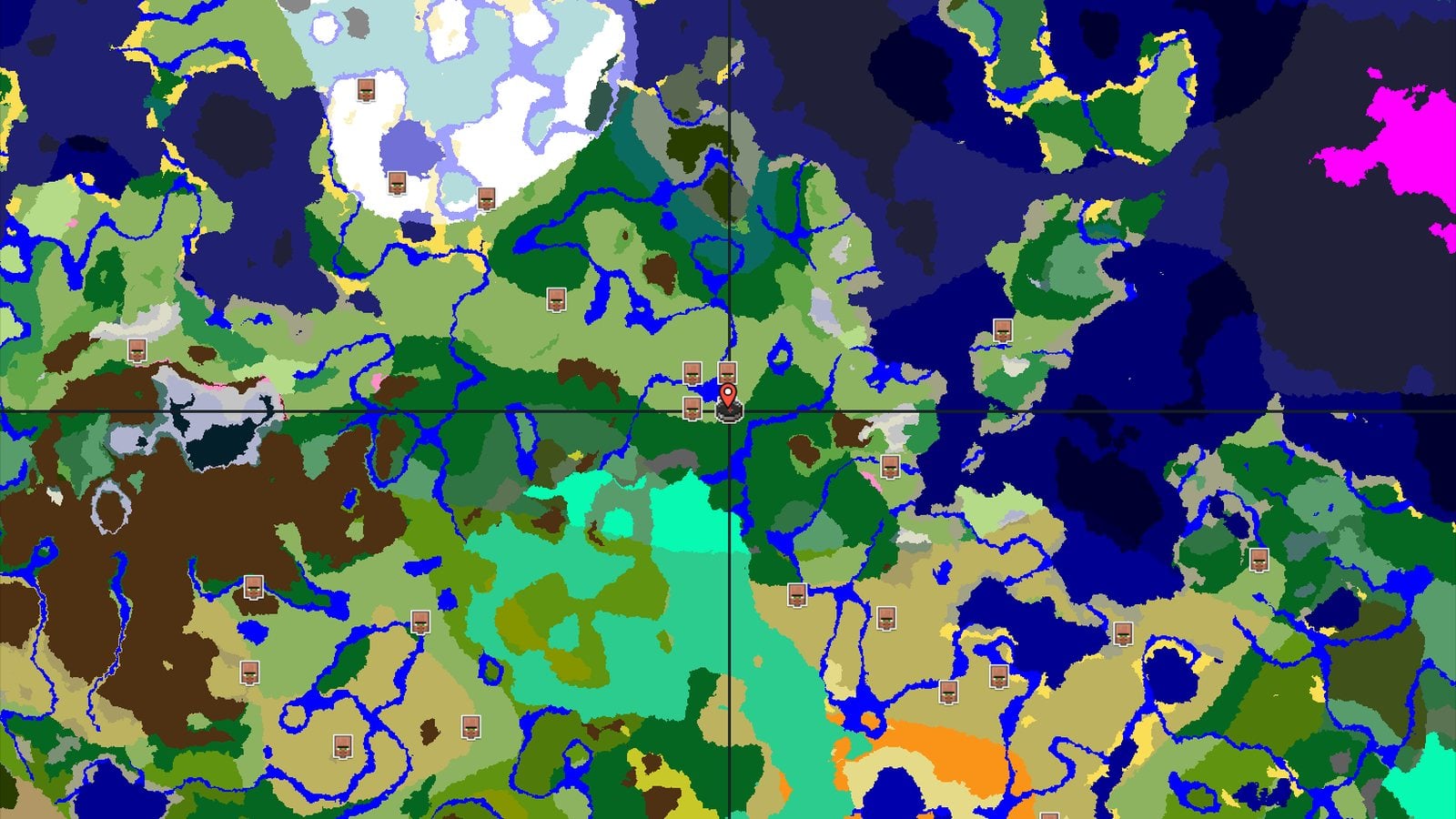 A Village Spawn with Nearby Forest and Scattered Peaks — Minecraft seed preview