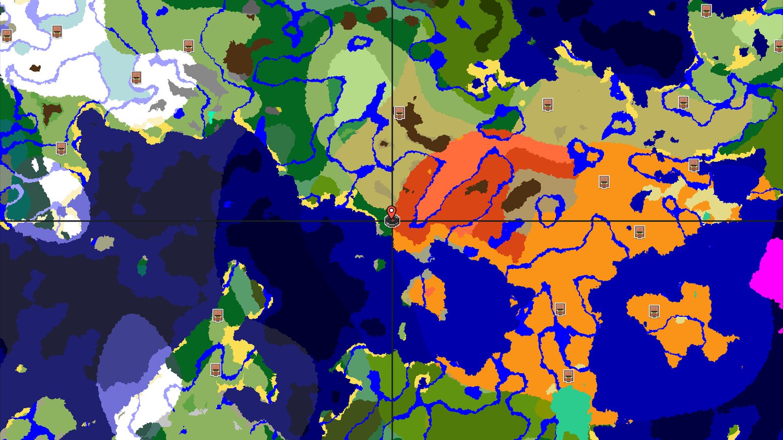 Eroded Badlands at Spawn, Desert Pyramid Nearby — Minecraft seed preview