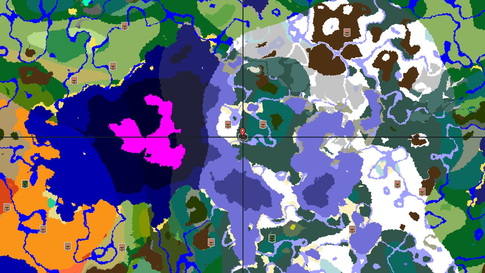 Snowy Taiga with Two Nearby Villages — Minecraft seed preview