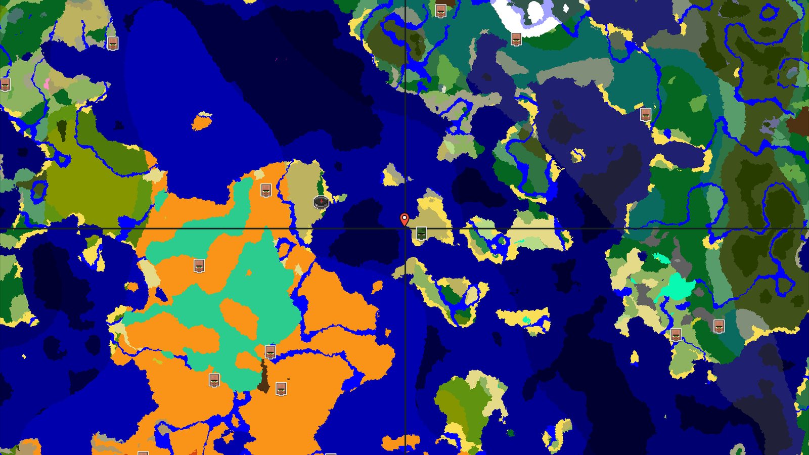 Ocean Sprawls, Desert Villages and Pyramids Nearby — Minecraft seed preview