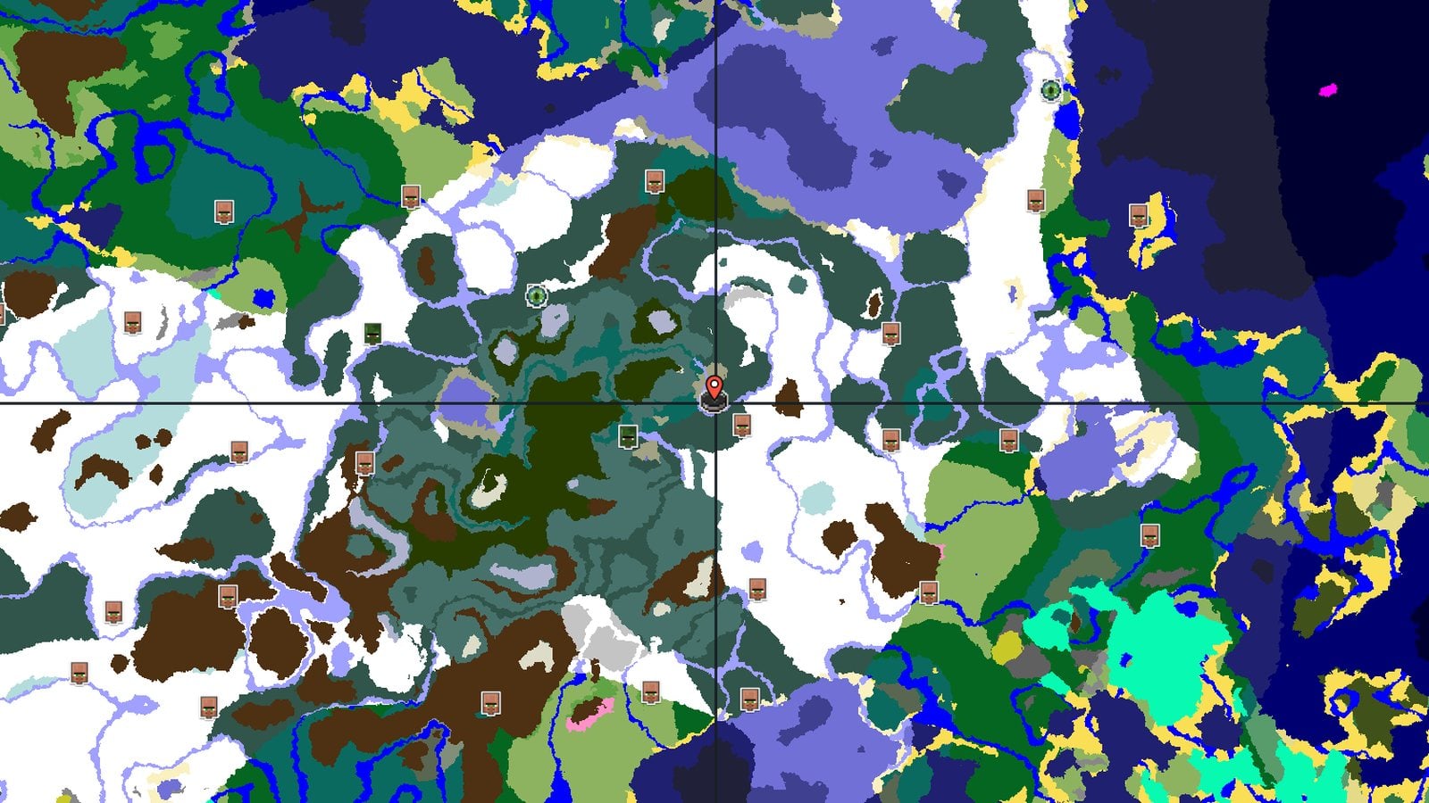 Snowy Taiga Spawn With Nearby Structures — Minecraft seed preview