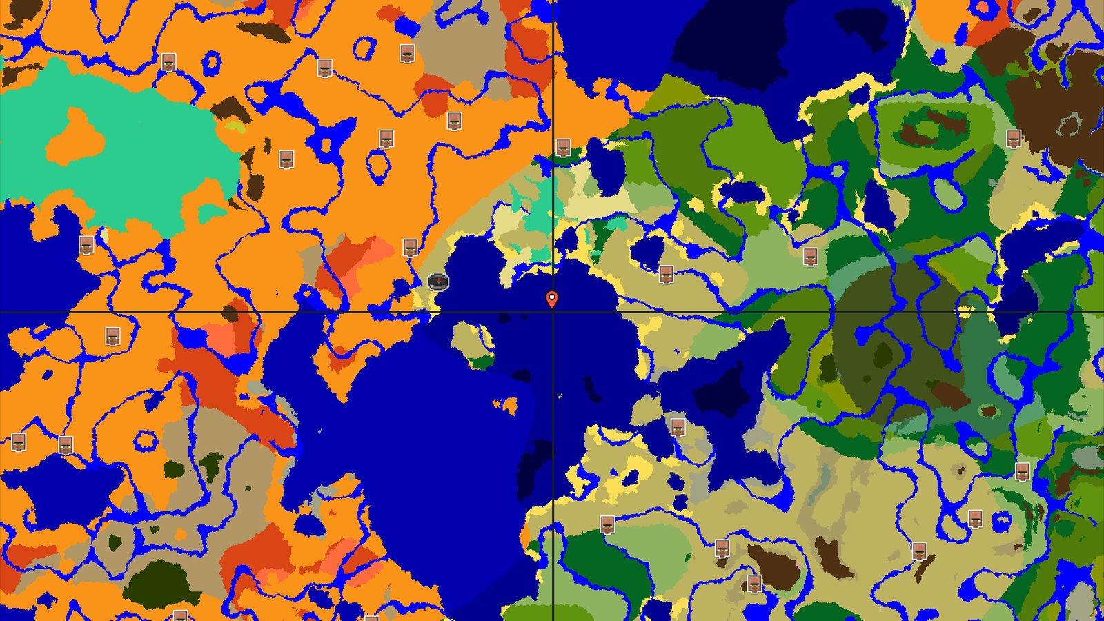 Savanna Spawn with Desert and Ocean Nearby — Minecraft seed preview