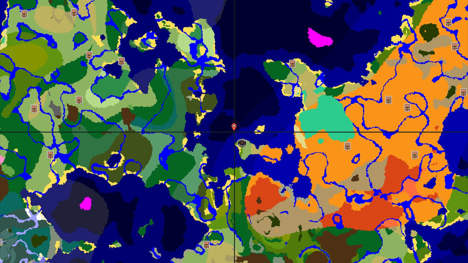 Ocean Sprawl with Sparse Jungle and Nearby Chambers — Minecraft seed preview