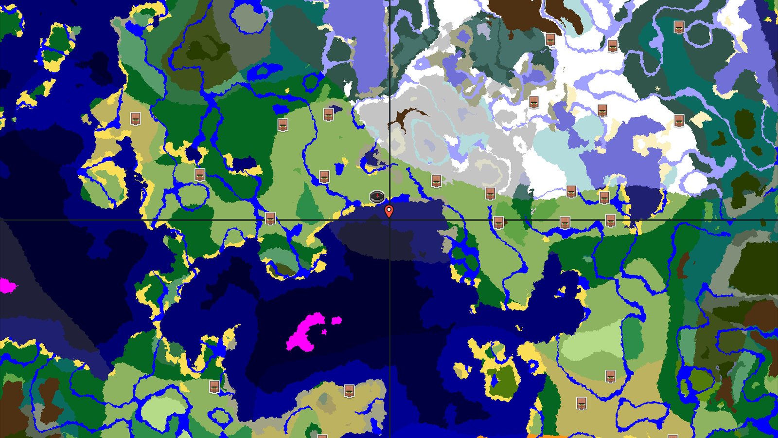 A Coastal Spawn with Nearby Mineshaft and Icy Peaks — Minecraft seed preview