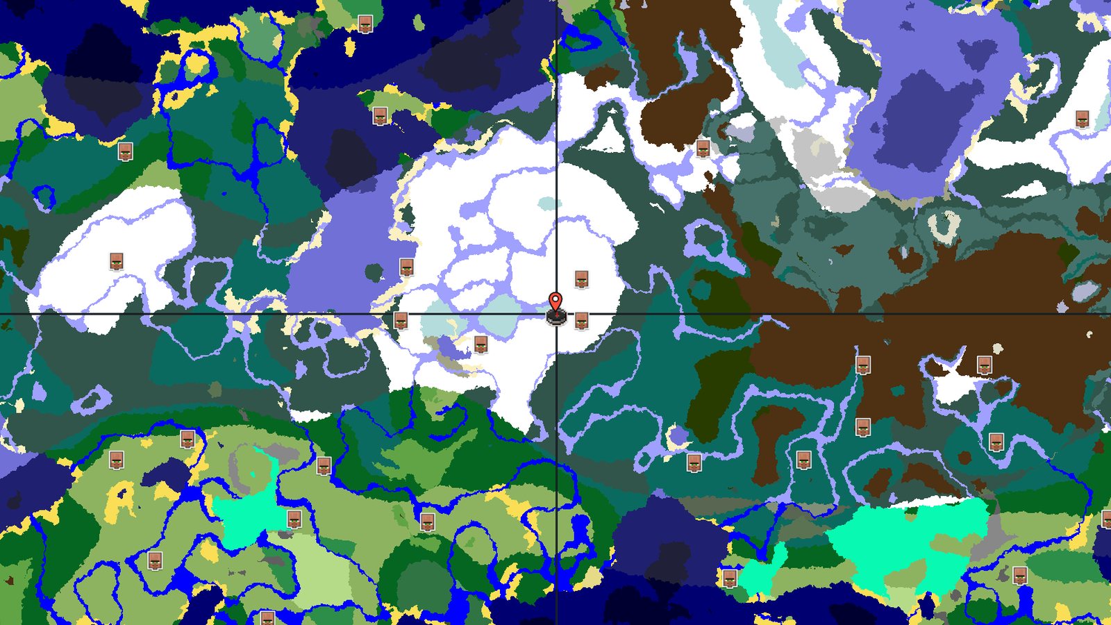 Ice Spikes Beside a Double Village — Minecraft seed preview