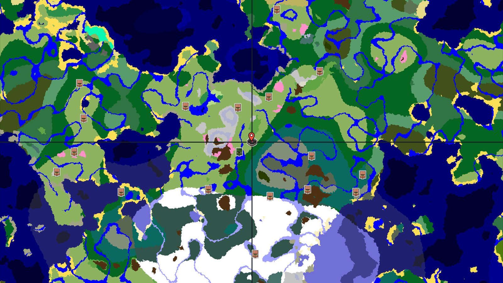 Cherry Grove Mountains near Taiga and Plains — Minecraft seed preview