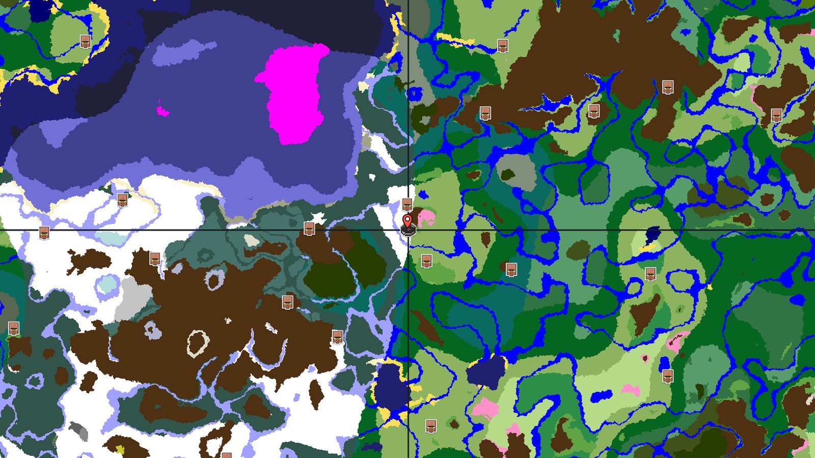 Cherry Grove Amidst Snowy Plains and Villages — Minecraft seed preview