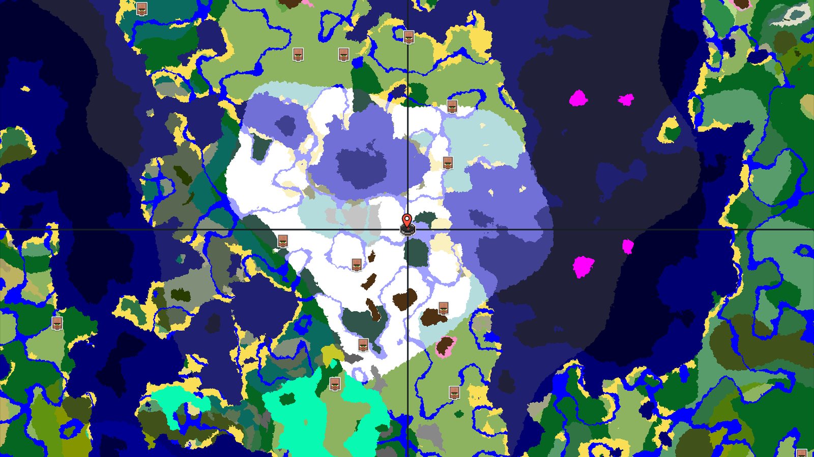 Snowy Plains and Frozen River With Close Ice Spikes — Minecraft seed preview
