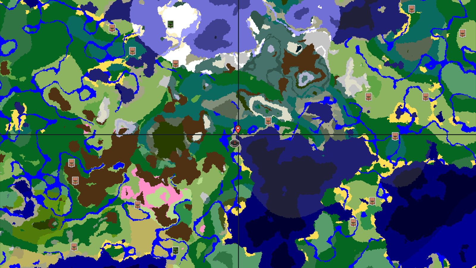Spawn in a Forest with Nearby Snowy Peaks and Taiga — Minecraft seed preview