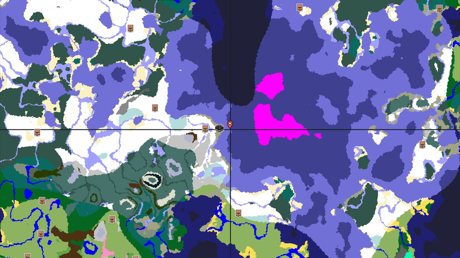 Mushroom Fields Near Snowy Plains Spawn — Minecraft seed preview