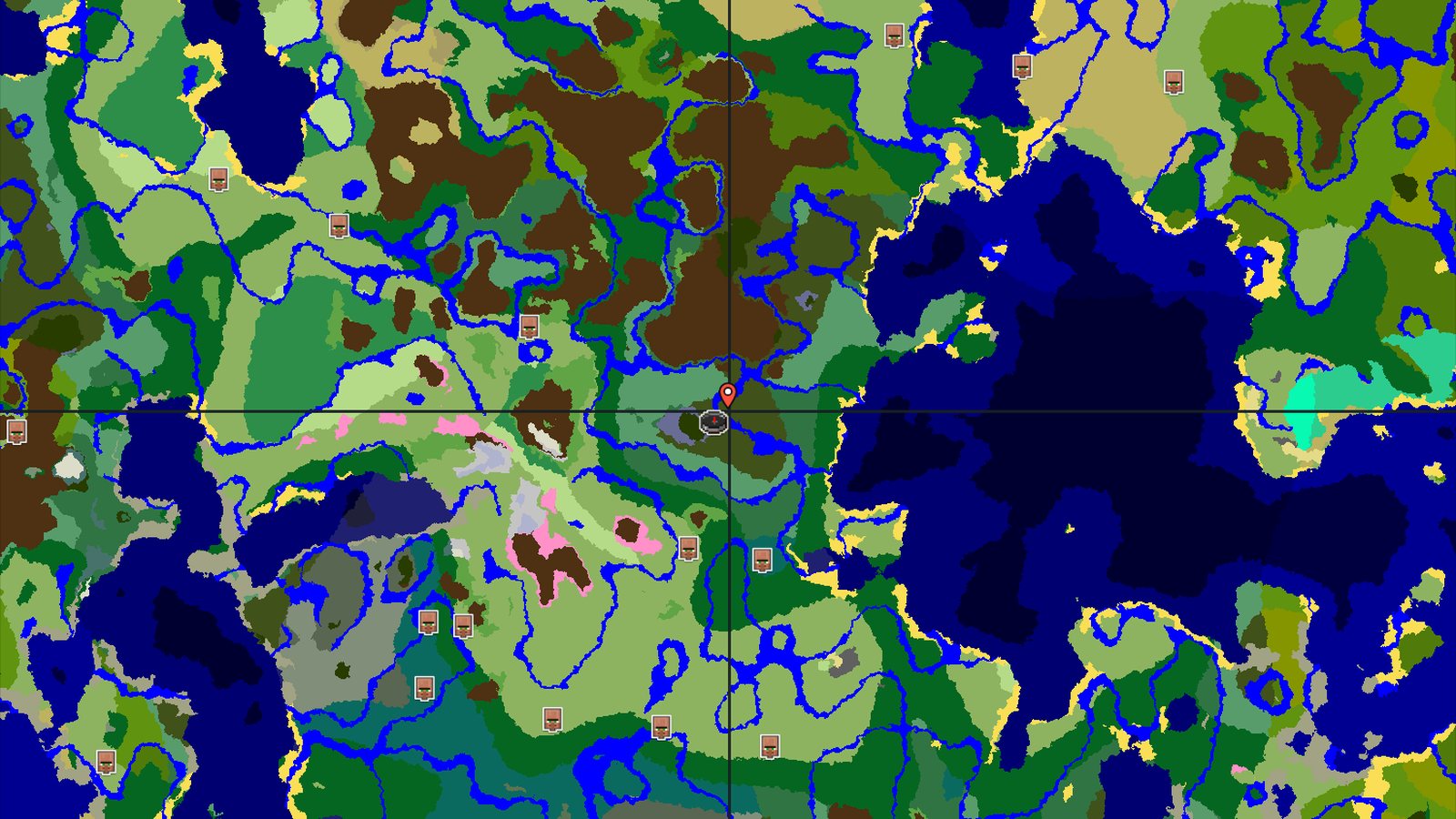 Pale Garden and Dark Forest near spawn — Minecraft seed preview