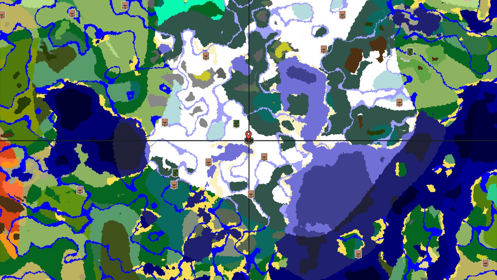 Frozen Ocean and Snowy Plains with Nearby Structures — Minecraft seed preview