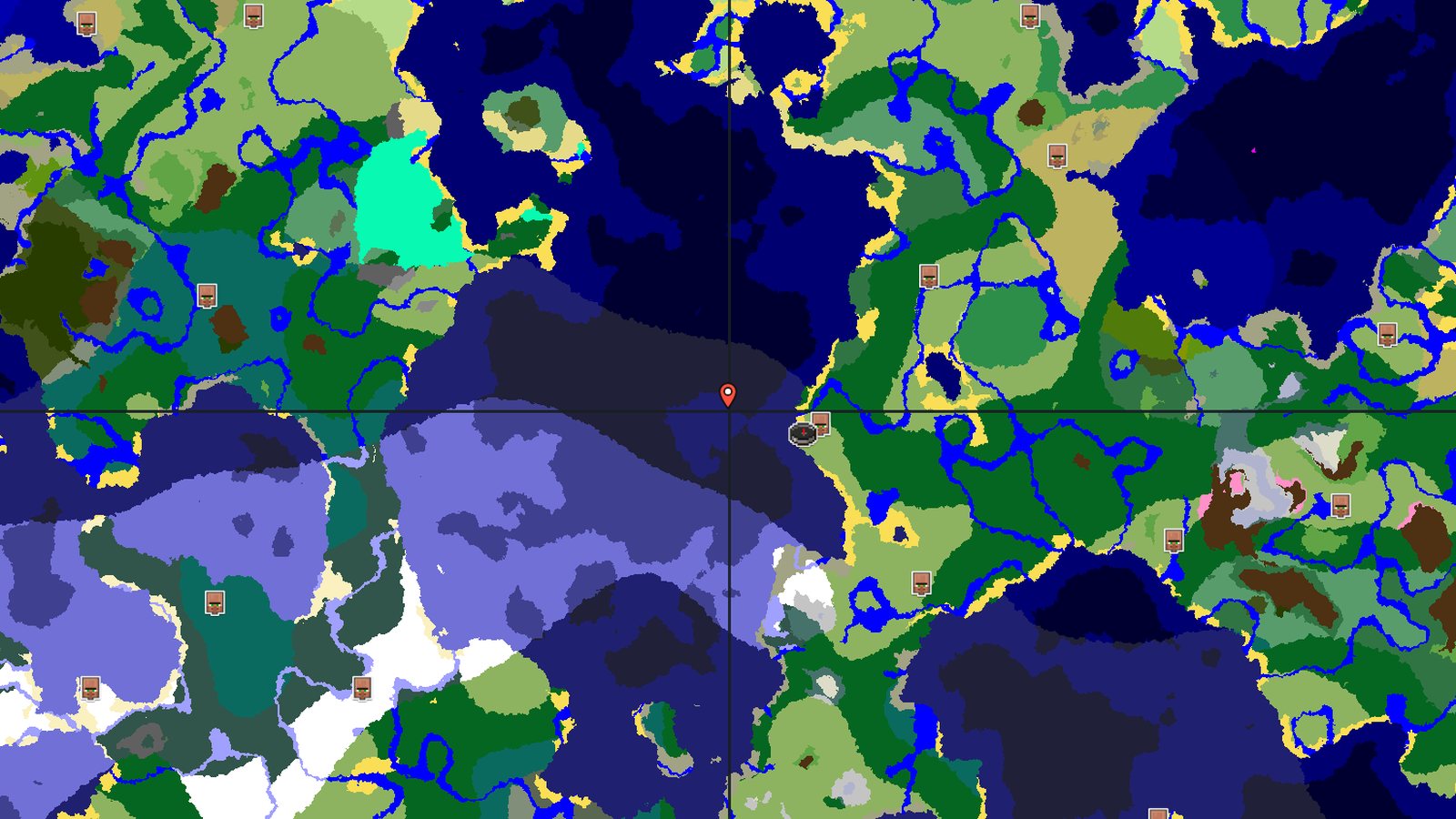 Plains Spawn Near Village and Ocean Monument — Minecraft seed preview