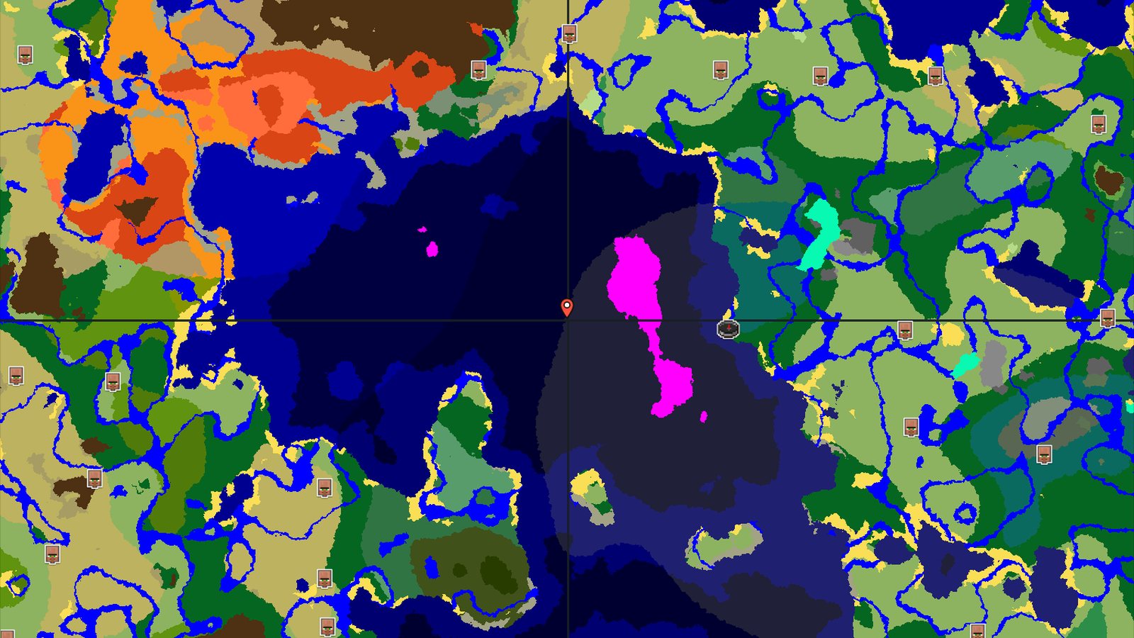 Spawn Near Ocean Structures and Mushroom Fields — Minecraft seed preview