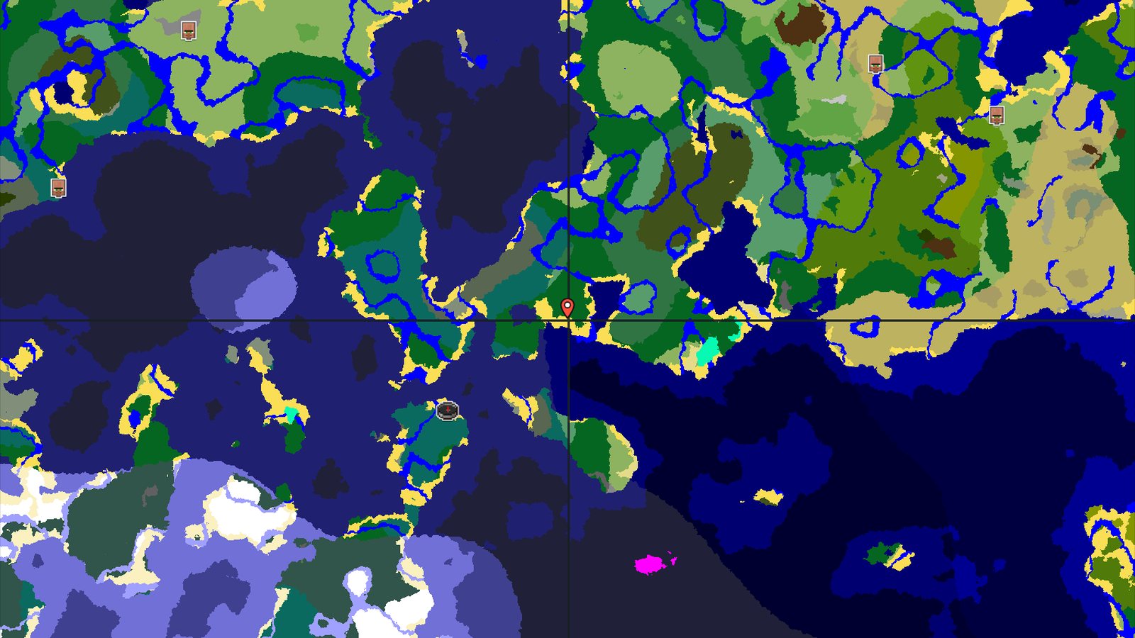Pillager Outpost and Trail Ruins Near a Taiga Coastline — Minecraft seed preview