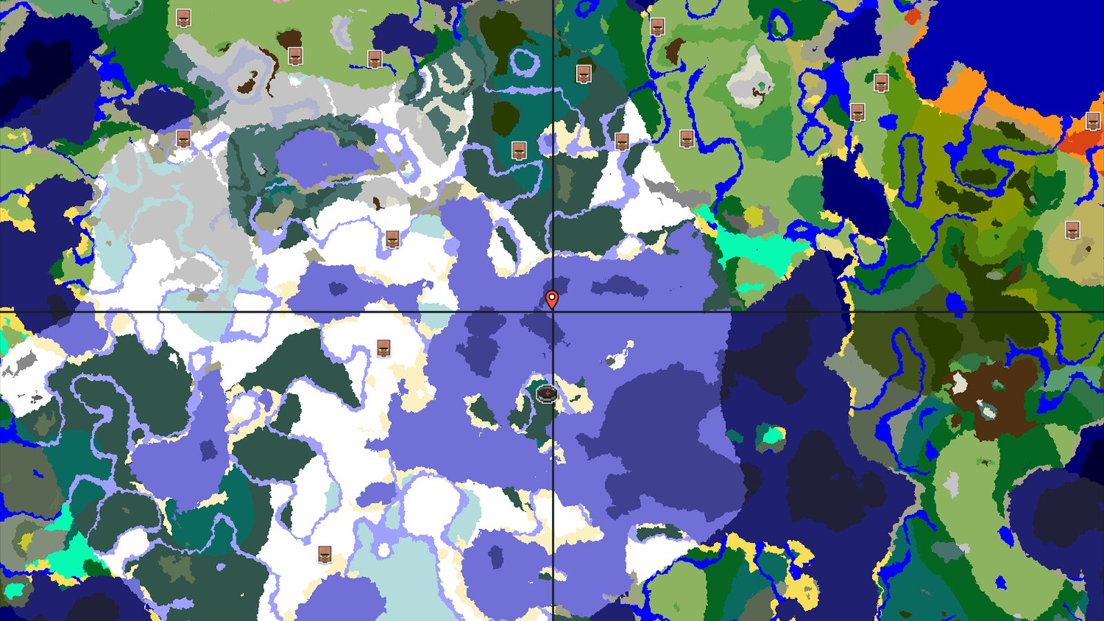 Frozen Ocean and Snowy Taiga Spawn — Minecraft seed preview