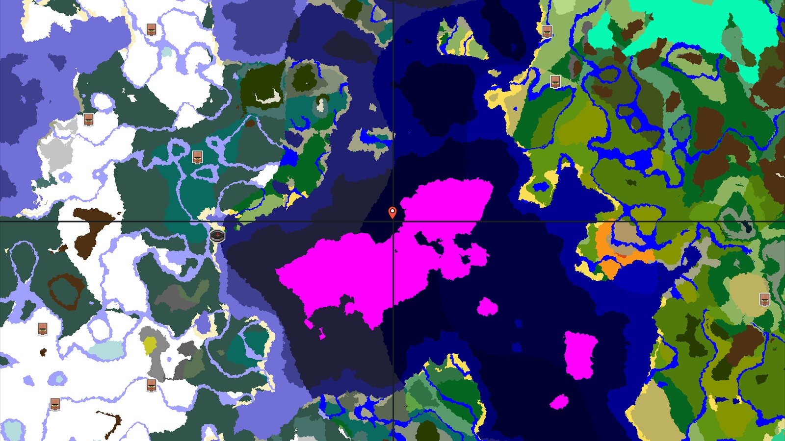Mushroom Fields Near Spawn, with Taiga and Ocean — Minecraft seed preview
