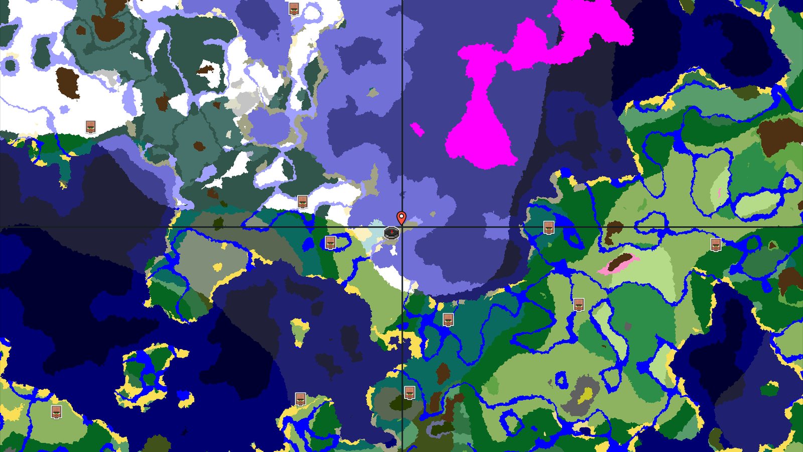 Ice Spikes Spawn with Distant Mushroom Fields — Minecraft seed preview