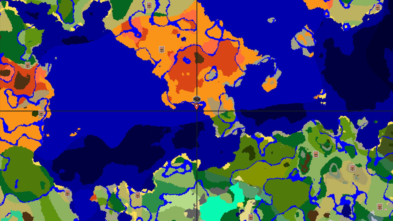Desert Spawn with Nearby Badlands and Warm Ocean — Minecraft seed preview