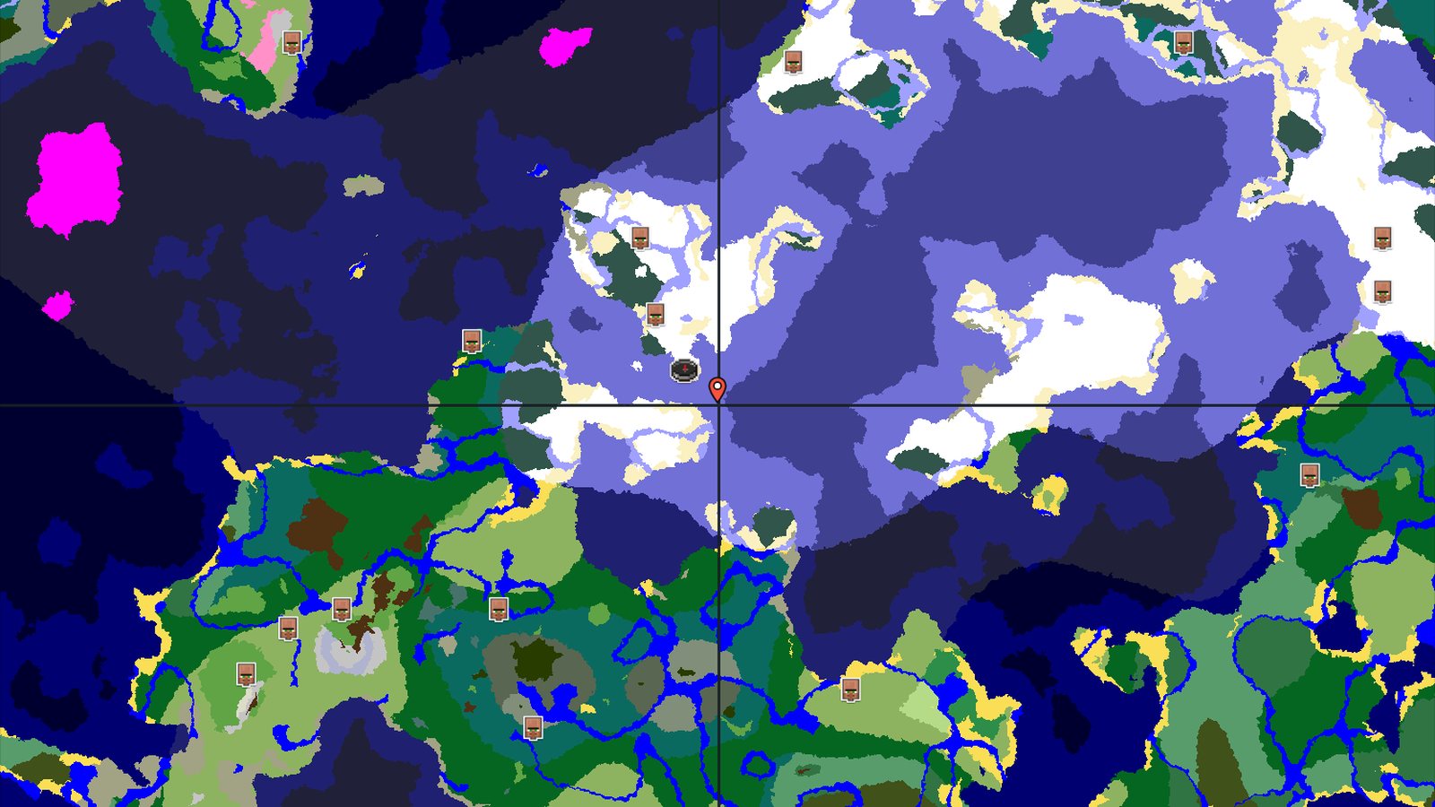 Frozen Islands and a Close Mineshaft — Minecraft seed preview
