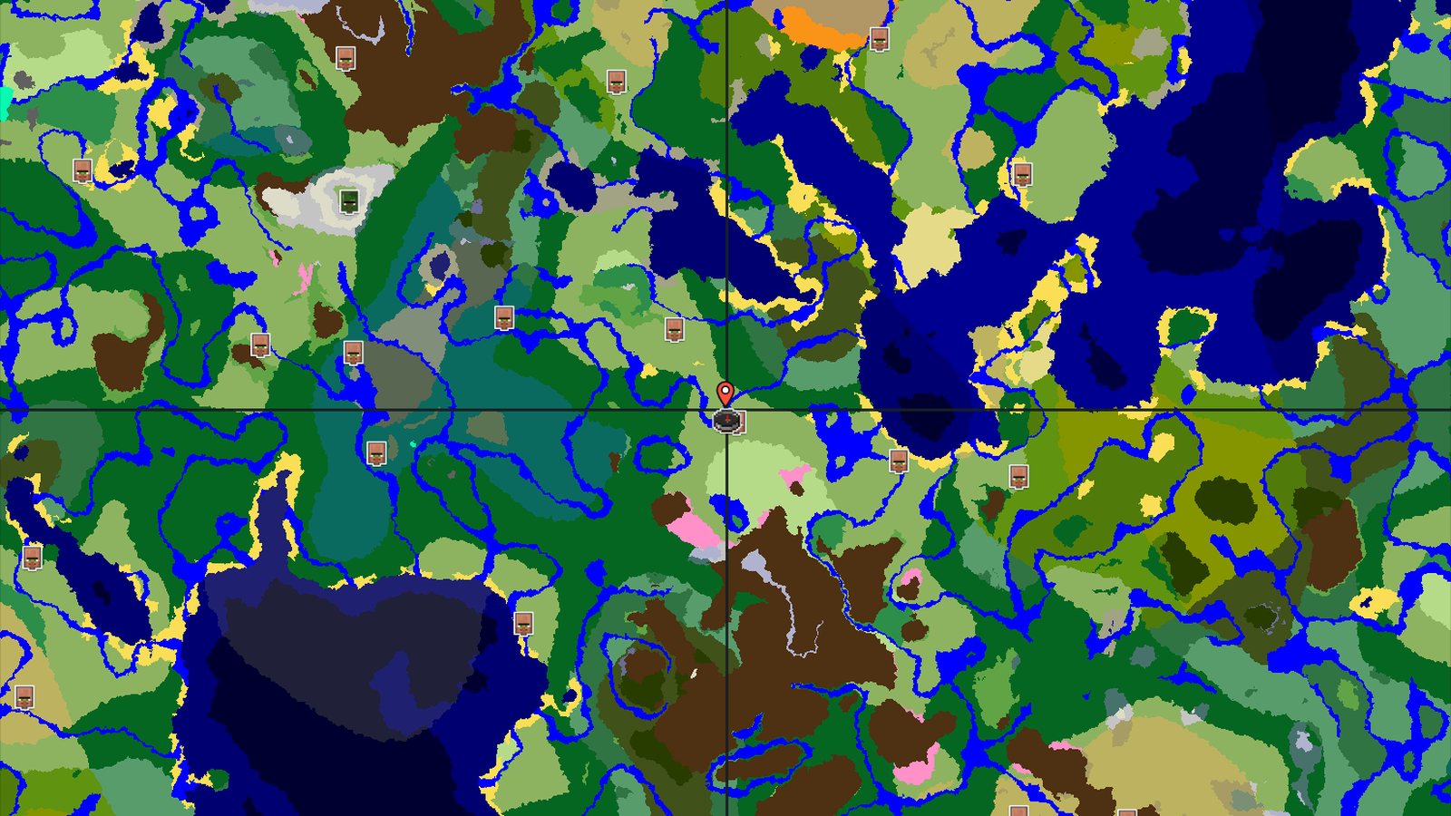Close Village, Nearby Cherry Grove, and Distant Peaks — Minecraft seed preview