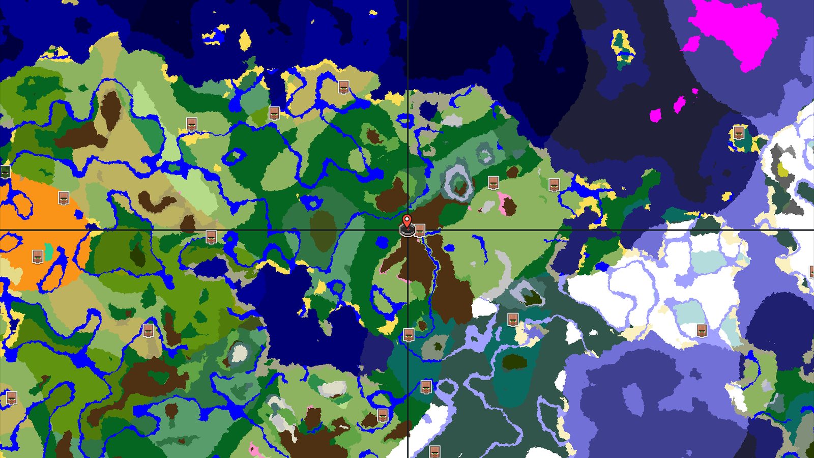 Cherry Grove Spawn Beside Snowy Peaks — Minecraft seed preview
