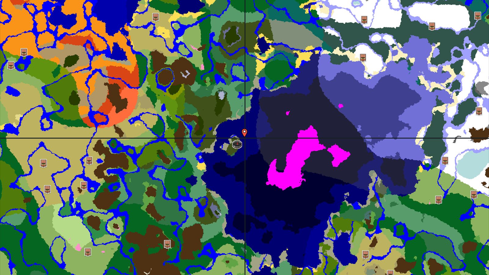 Spawn in a Dark Forest with a nearby Ocean Monument — Minecraft seed preview