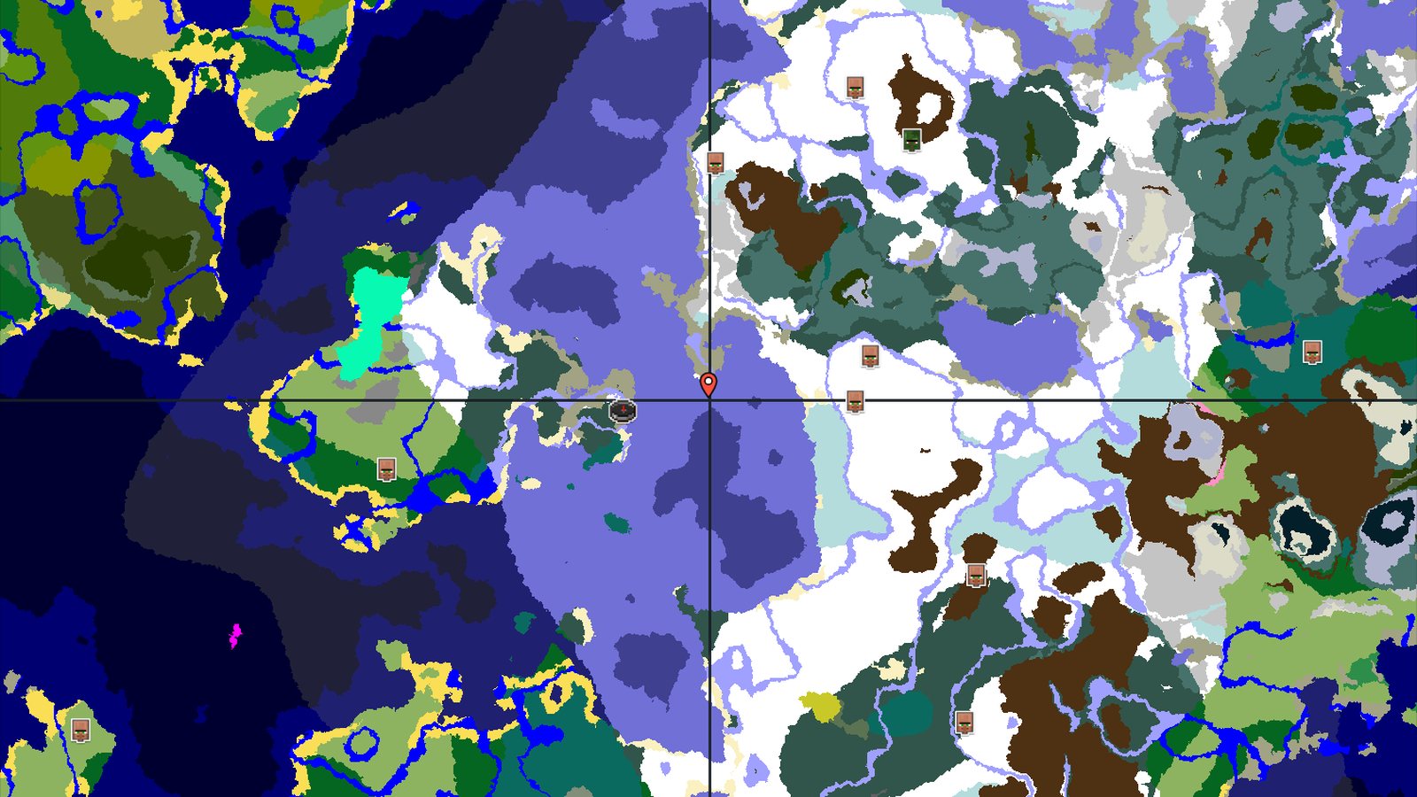 Frosty Shores and Close Structures — Minecraft seed preview
