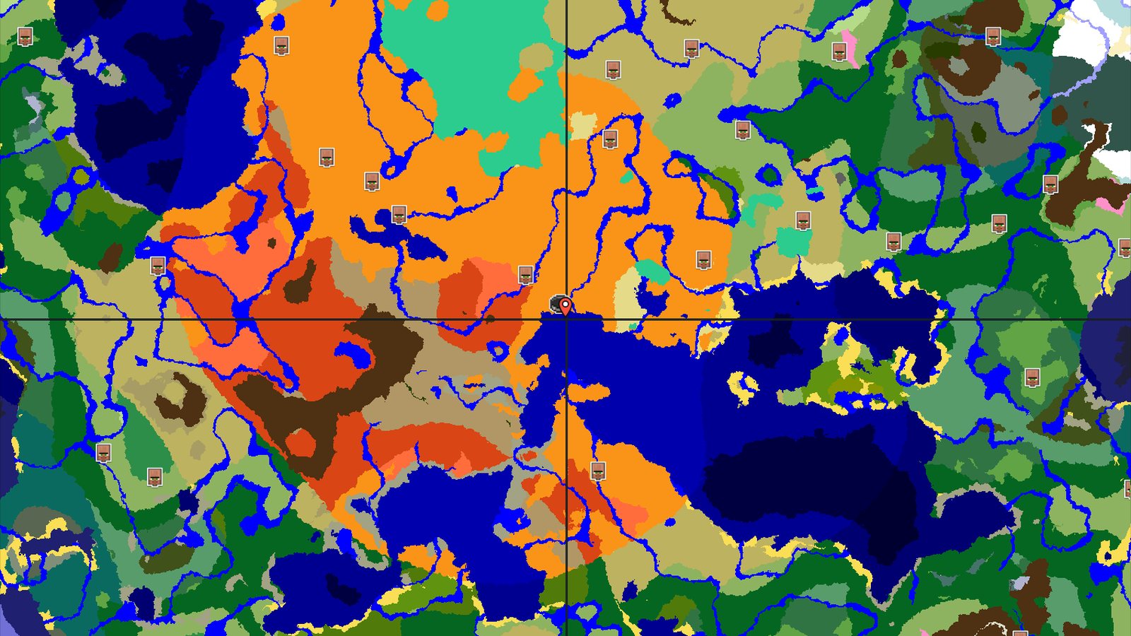 Desert Spawn with Nearby Badlands and Warm Ocean — Minecraft seed preview