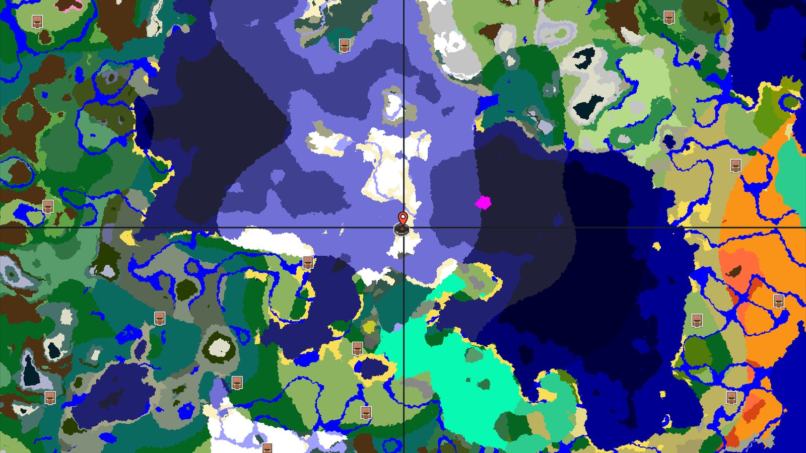 Spawn in a Snowy Plains with Nearby Mushroom Fields — Minecraft seed preview