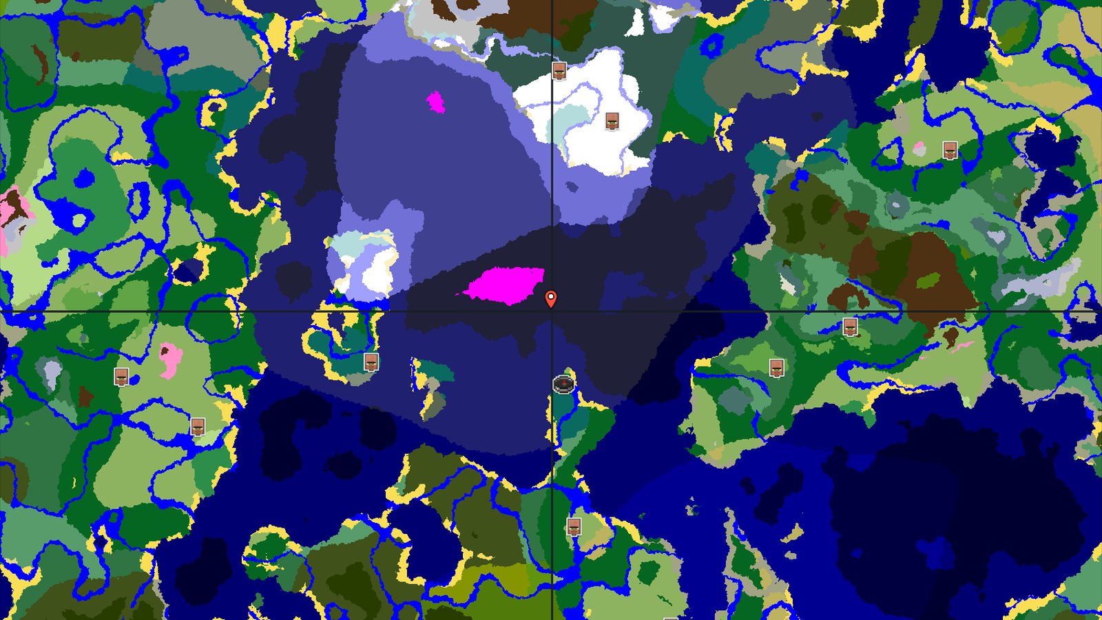 Mushroom Island and Ocean Monument near Forest Spawn — Minecraft seed preview