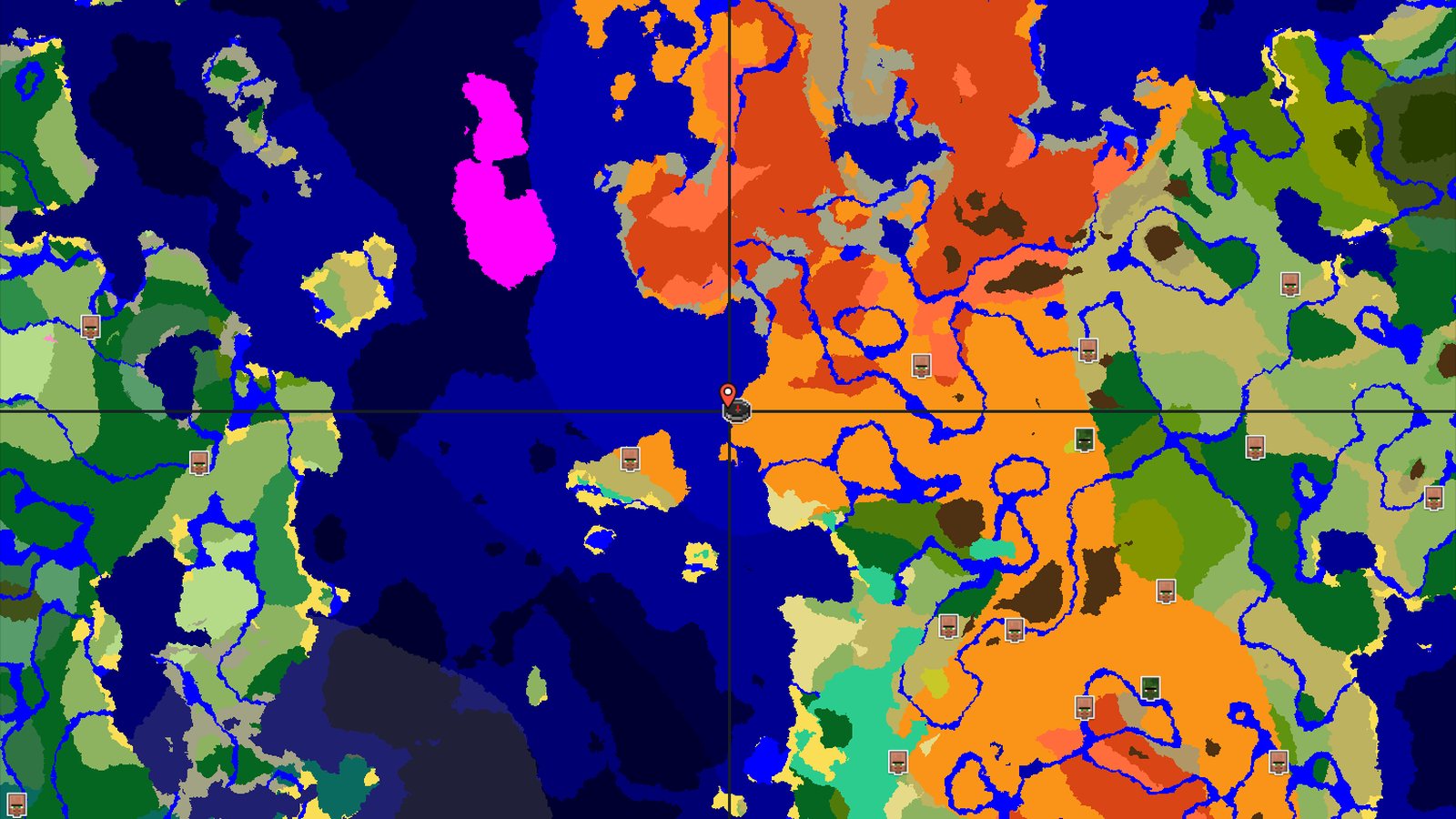 Desert Spawn with Nearby Badlands and Warm Ocean — Minecraft seed preview