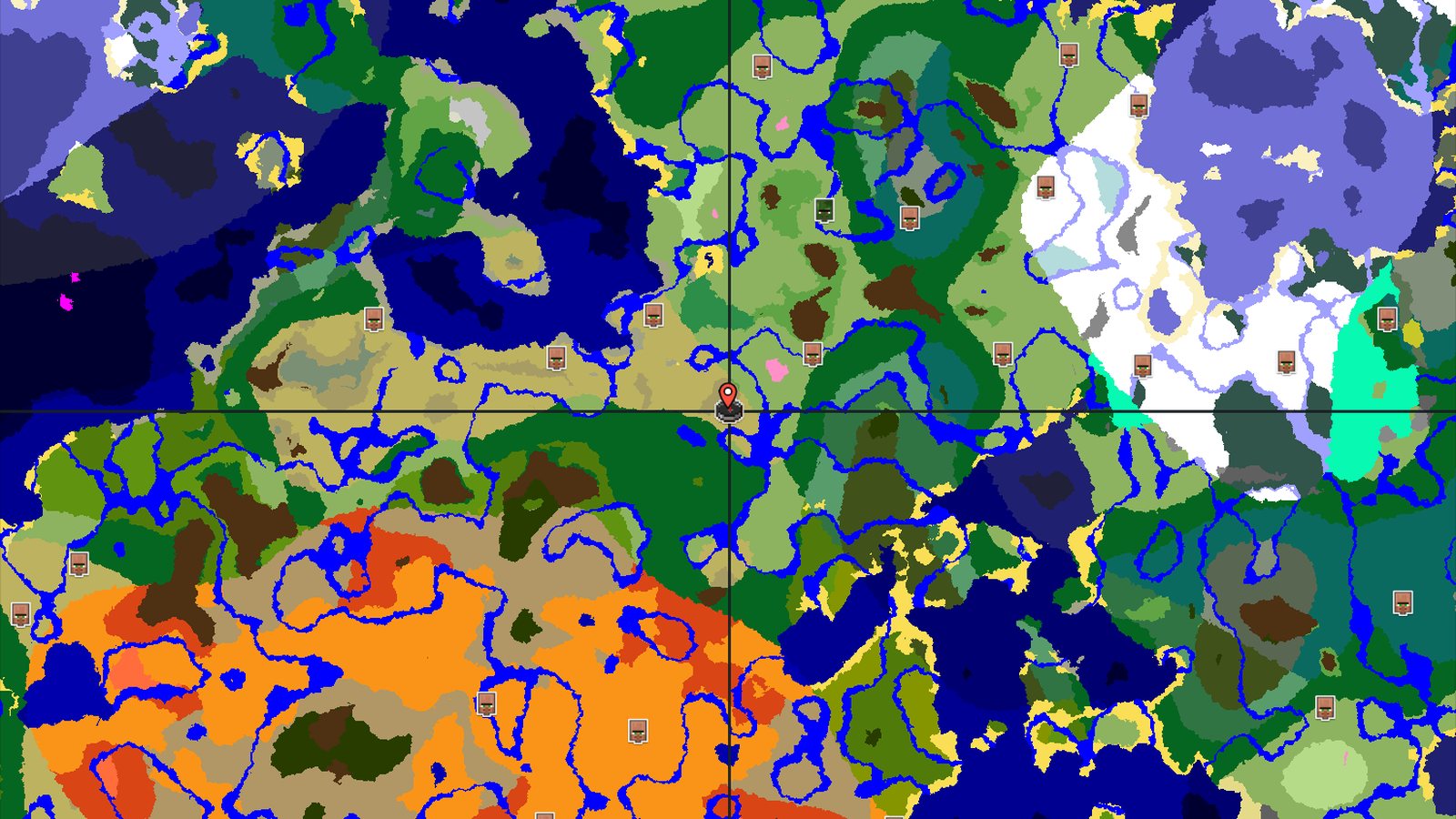 Cherry Grove Near Spawn with Savanna and Rivers — Minecraft seed preview
