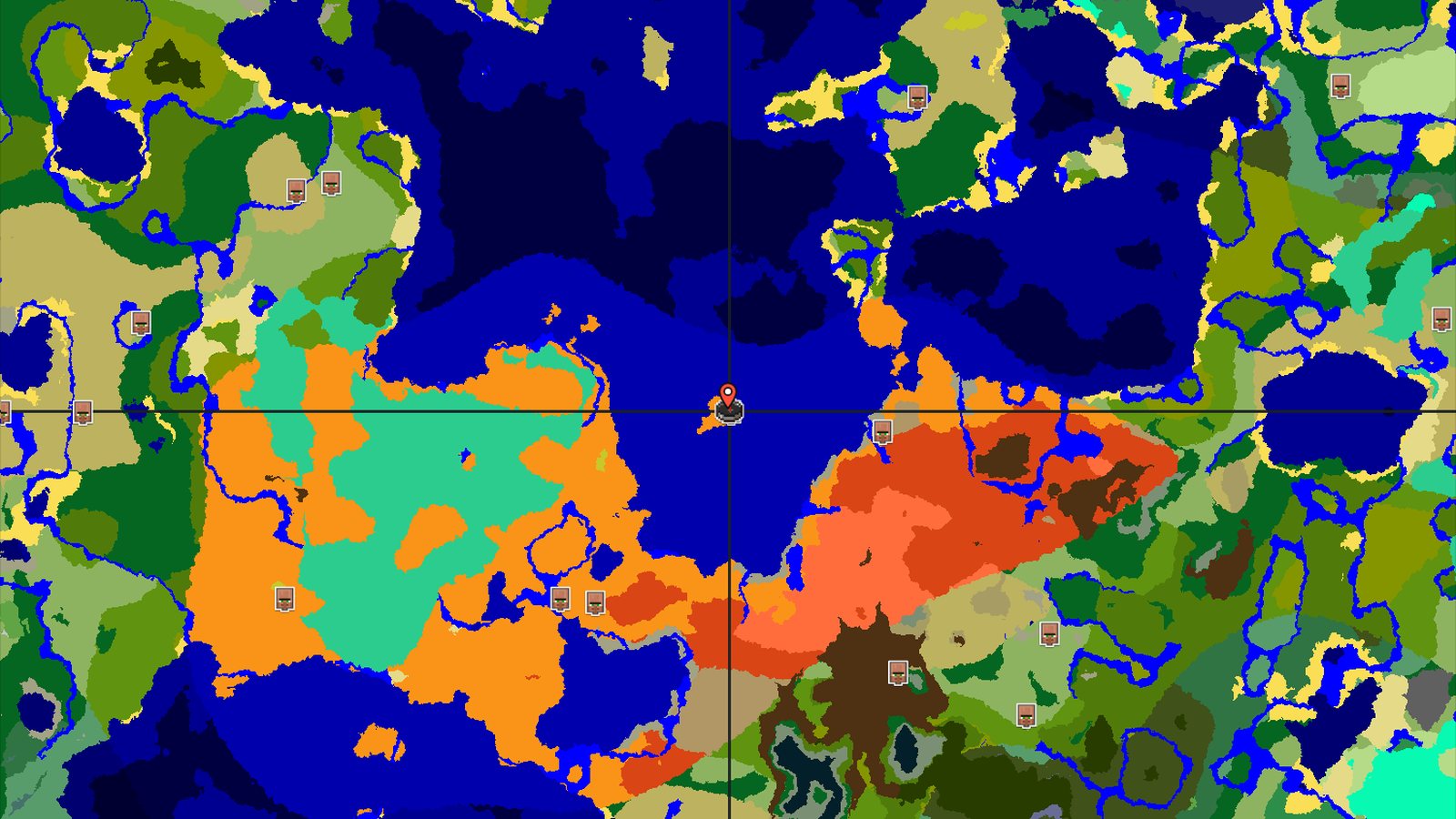 Desert Island Start with a Nearby Village and Badlands — Minecraft seed preview
